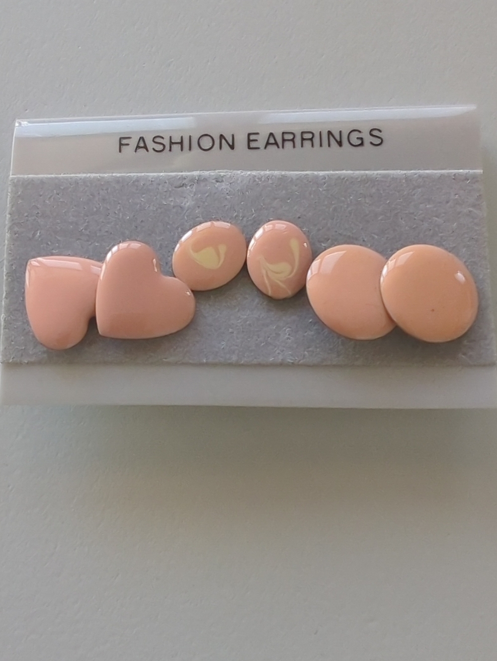 Peach Heart & Stud Earring Set - Fashion Earrings